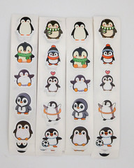30 Black & White Penguin Stickers/Scrapbooking/Planners/Crafts/Journals/1 inch