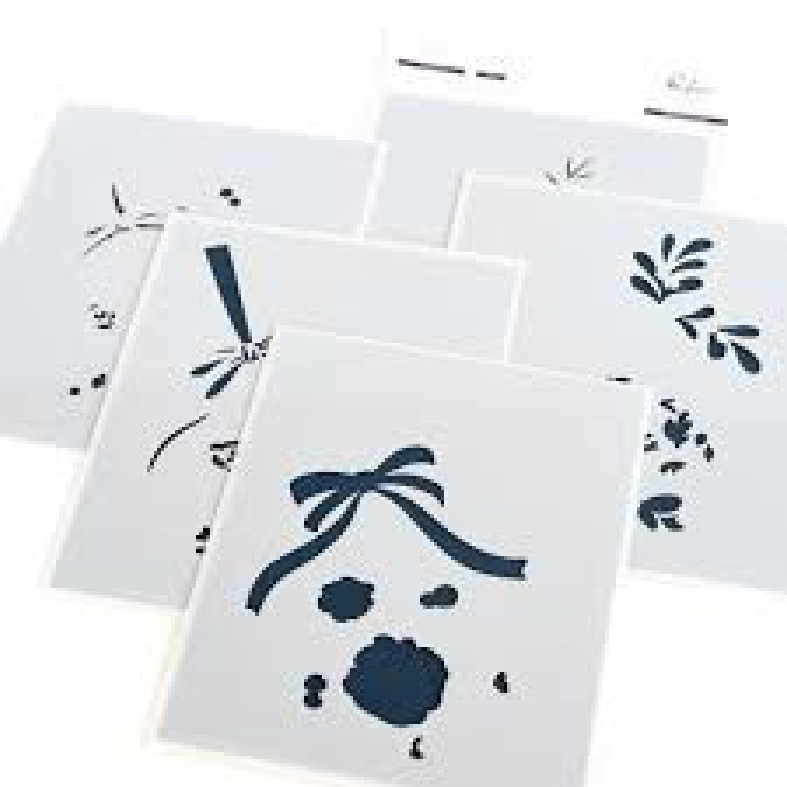 Pink Fresh HIGH QUALITY STENCILS – FLORAL BAUBLE – 5 PCS
