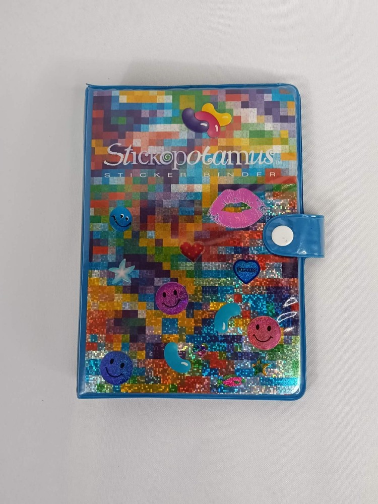Vintage Stickopotamus Colorful 6-Ring Binder 12 Sticker Pages Scrapbook