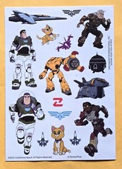 Disney Pixar Lightyear Sticker Single Sheet