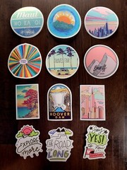STICKERS x 12 Inspiration Affirmation Travel Adventure Journal 23Z2