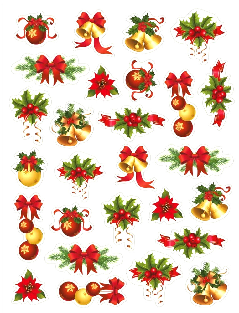 BEAUTIFUL CHRISTMAS TRADITIONAL VINTAGE-LOOK STICKERS SEALS #63 FAST SHIP!