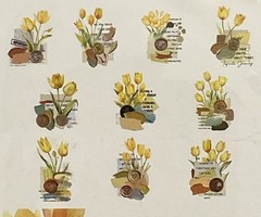 2.5″ Tall PET Stickers for Scrapbooks & Journals – Yellow Tulips – 20 Pieces