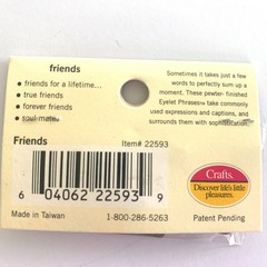 Making Memories Details EYELET PHRASES FRIENDS soul mates true friends