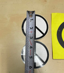 Vintage Peace Sign Stickers (Lot of 3) 1 Black & Yellow 5″ , 2 Black/White 3″