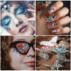 Rhinestone Gem Stickers, 2475 Pcs Self Adhesive Face Gems Rhinestones, Women Fac