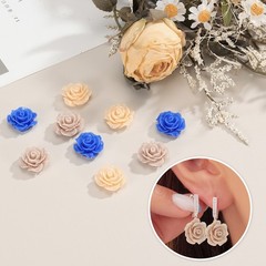 20mm Rose Flower Resin Cabochon, 30 Pcs Mini Rose Flower Resin, Light Brown