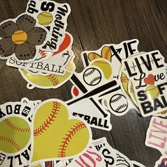 ASST SOFTBALL STICKERS GIRLS BIG LOT