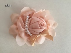 DIY Vintage Large Rose & Pearls Chiffon Flowers Embellishment Craft