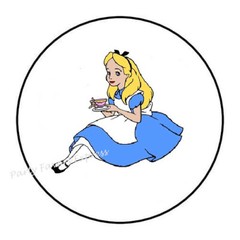 30 ALICE ENVELOPE SEALS LABELS STICKERS PARTY FAVORS 1.5″ ROUND