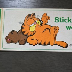 Vintage Rare 1978 United Feature Bumper Sticker Jim Davis Lot of 2 Garfield