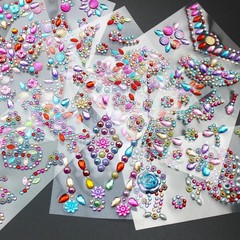 14 Sheets Rhinestones Stickers, Self-Adhesive Craft Jewels and Gems Sticker for