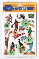 Vintage Hallmark 1989 Stickers SPORTS Baseball Football NEW pack 4 Sheets