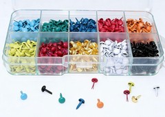 500 PCS 10 Colors 5mm Mini Brads Metal Paper Fasteners Split Pins Box
