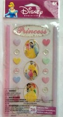DISNEY Princess Cinderella Snow White Ariel Belle Jasmine Aurora Epoxy Stickers