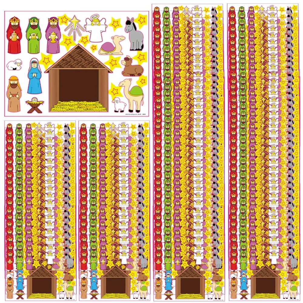 Oriental Trading Religious Make-A-Nativity-Scene Sticker Sheets, 6 1/2″ x 4 3/4″