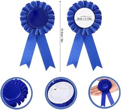 3 PCS Blank Rosette Award Ribbons Blue Red White Prize Badge Recognition