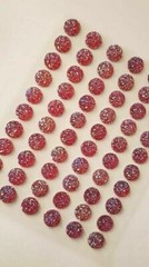 CraftbuddyUS CB042R 60pc 10mm Self Adhesive AB Red/Cerise Diamante Moon Rock Gem