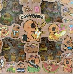 Collectible Capybara Sticker Box Set Kawaii Stationery 100 Pieces Scrapbooking