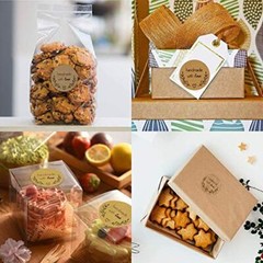 1 Inch Handmade with Love Stickers,500 PCS Baking Kraft Paper Stickers Brown