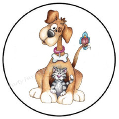 FUN WHIMSICAL DOG CAT AND BIRD ENVELOPE SEALS LABELS STICKERS PARTY FAVORS