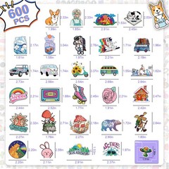 Arme 600 PCS Stickers Pack,Cute Colorful Waterproof Stickers,Vinyl Art Stickers.