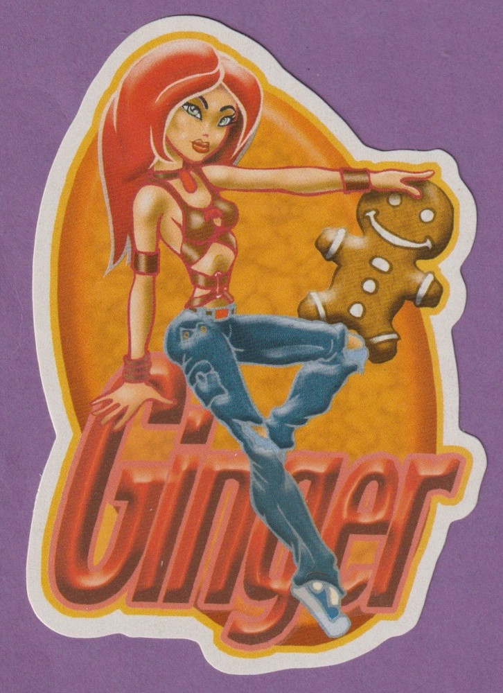 Vintage Vending Machine SPICE GIRLS Scratch & Sniff Sticker GINGER