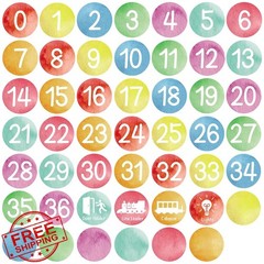 ZOIIWA Watercolor Numbers Stickers
