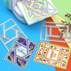 3 PCS Rectangular Die Cuts for Card Making, Frame Scrapbook Metal Cutting Dies