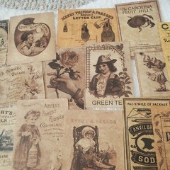Ephemera Lot 38 Pieces Brown Paper Style Ads ScrapBooking Collectible Decor