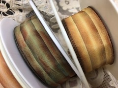 vintage 1″ french wire stripe acetate rayon ombre ribbon 1yd made in France