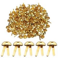 100pcs Brads Paper Fastener, 12mmx19mm Metal Split Pin for Paper Craft, Gold