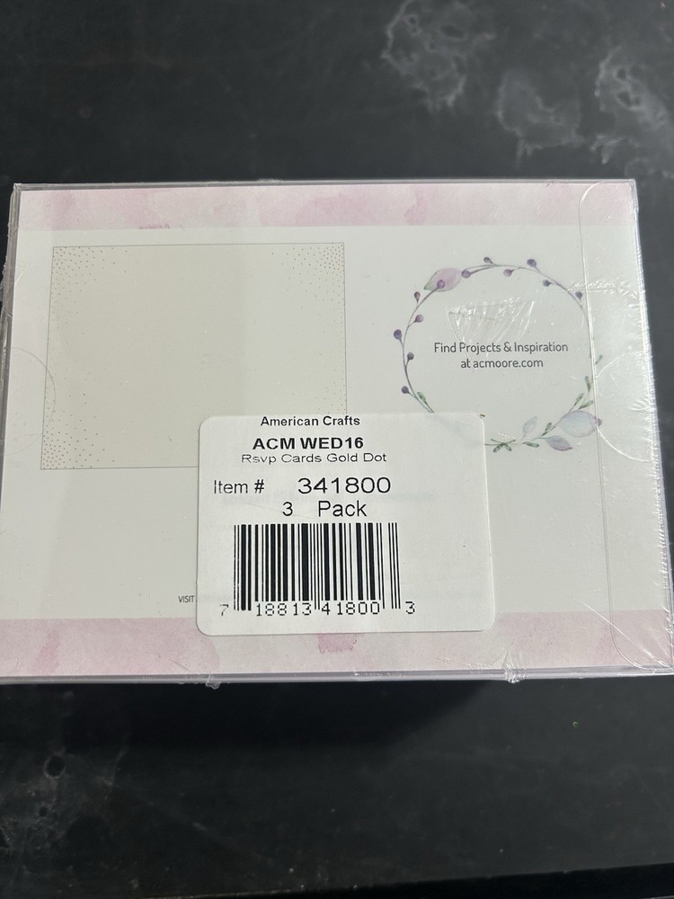 American Crafts Gold Dot RSVP Cards. 3 Packs Of 25