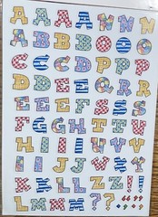 KeepSake Essentials Print Alpha Small Alphabet Design Letters Scrapbook Stickers