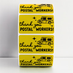 thank You Postal Workers rectangle labels | thermal sticker labels packaging