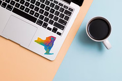 New York Sticker – Gold Foil Statue of Liberty, Deer & Capitol in Rainbow Design