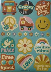 HIPPY DAY Stickers(21pc) Skate•80’s•Free Spirit•Flower•Groovy•Smiles•Card Making