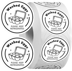 1000 Pcs Farm Fresh Eggs Washed Carton Labels 1.5 Inch Round inch