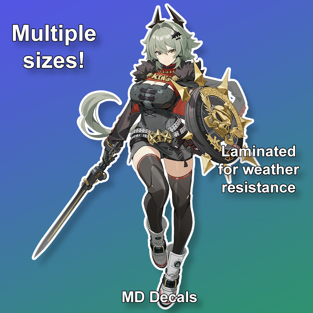 Caesar King sticker, Zenless Zone Zero anime girl laminated glossy ZZZ