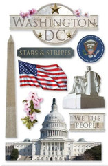 Washington D.C. Vacation 3D Stickers Scrapbook Planner Travel Journal Crafts