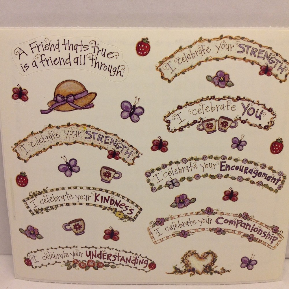 Celebrate Friendship Strength Kindness Encouragement SCRAPBOOK Corners Stickers