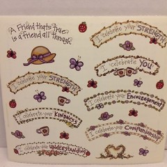 Celebrate Friendship Strength Kindness Encouragement SCRAPBOOK Corners Stickers