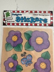 Provo Craft Clear Background Designer Stickers Purple Flowers Scrapbooking Craft