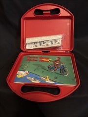 Sandy Lion Curious George Stickers Treasure Box Red Carrying Case