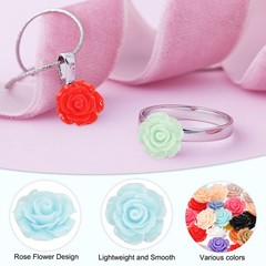 20mm Rose Flower Resin Cabochon, 50 Pcs Mini Rose Flower Resin, Lake Blue