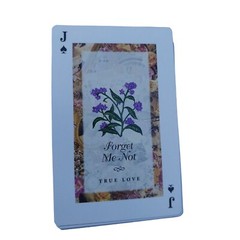 4 Flower Playing Cards Hyacinth Forget Me Not Anemone Collage Scrapbook Crafts