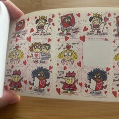 Vtg Color Clings Paper Magic Valentines Stickers Book Love Hearts Animals