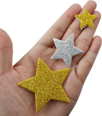 200PCS Glitter Foam Star Stickers for DIY Crafts and Scrapbooking
