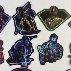 Marvel Superhero Stickers Neon BLK Avengers DC Spiderman Decal Pack Lot 35pc New
