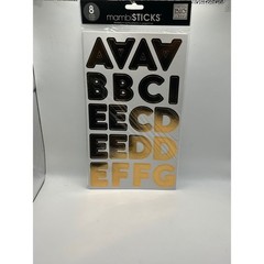 Me & My Big Ideas mambiSTICKS Black Gold Foil Alphabet Number Stickers 8 Sheets